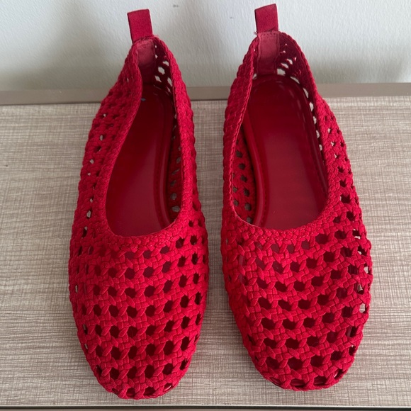 Red Women's Woven Flats - Picture 1 of 6